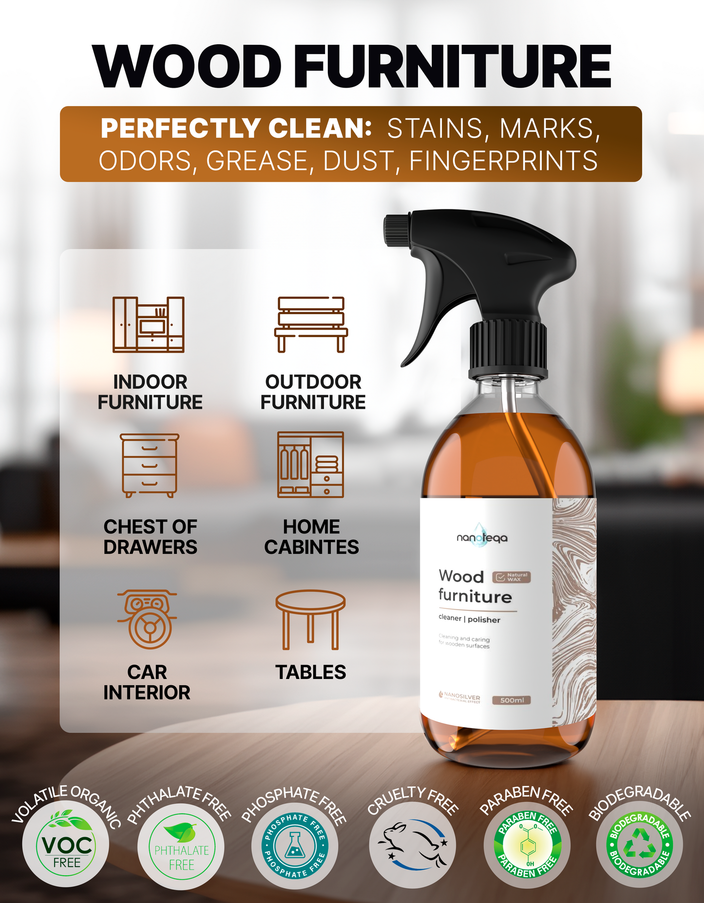 WOOD FURNITURE CLEANER/POLISHER